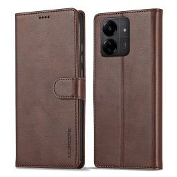IMEEKE pénztárca huzat Xiaomi Redmi 13C / Poco C65 sötétbarna