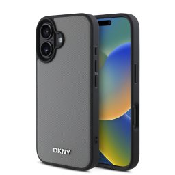 DKNY PU LEATHER SILVER védőburkolat Apple iPhone 16 szürke