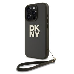 DKNY PU LEATHER Védőhuzat húzózsinórral Apple iPhone 16 Pro Max zöldesbarna