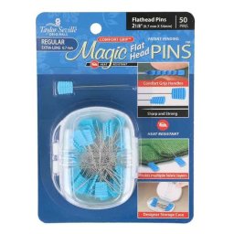 Taylor Seville Magic Pins - flat head - lapított fejű gombostű - 54 mm hosszú, hőálló, 219904