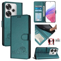 ART CAT ÉS EGÉR Tárcatáska zsinórral Xiaomi-hoz Poco F6 sötétzöld