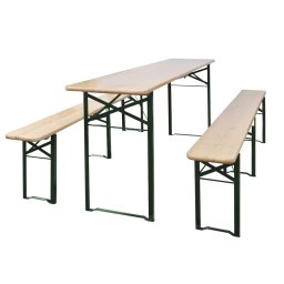 vidaXL összecsukható fenyőfa sörasztal 2 sörpaddal 220 cm