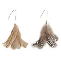 Drótos függő toll FEATHER DECOR barna - több színben