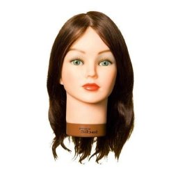 Sibel Kathia gyakorló babafej humán hajjal, 35 cm
