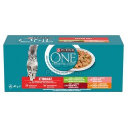 Purina ONE Sterilcat nedves macskaeledel válogatás - csirke, marha, lazac, pulyka 40 x 85 g