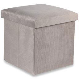 Bézs összecsukható taburet CUBEXO VELVET M