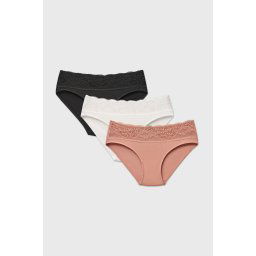 3PACK Plum klasszikus női alsó fekete-bézs L