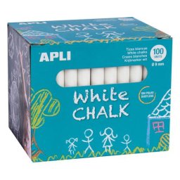 APLI Táblakréta, kerek, 100 darabos, APLI, fehér
