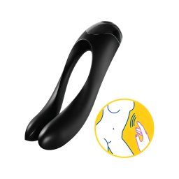 Satisfyer Candy Cane - akkus, vízálló kétágú vibrátor (fekete)