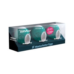 Satisfyer Egg Naughty - tojás maszturbátor szett férfiaknak (3 db)