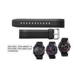 EQS-500C, EQW-M600C-1A, ERA-200B, ERA-300B Casio fekete műanyag szíj
