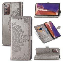 ART Pénztárca borító Samsung Galaxy Note 20 ORNAMENT szürke
