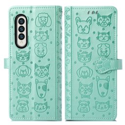 ART Wallet tok Samsung Galaxy Z Fold 3 5G ANIMALS zöld