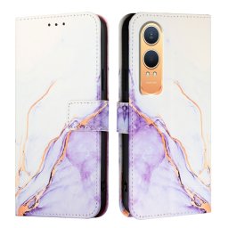 ART MARBLE Pénztárcahuzat OnePlus Nord CE 4 Lite 5G WHITE PURPLE-hoz