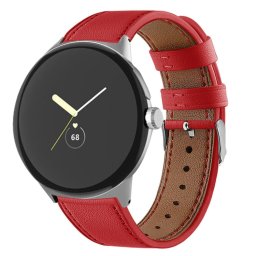 LEATHER Bőrszíj Google Pixel-hoz Watch / Pixel Watch 2 / Pixel Watch 3 41mm piros