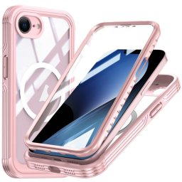 DUAL MAGSAFE Kétoldalas védőburkolat a Apple iPhone 16e rózsaszínhez