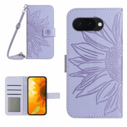 ART SUNFLOWER Pénztárca tok húzózsinórral Google Pixel 9a lila színhez