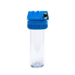 Aqua FP3 9 3/4"-os Szűrőház 1" réz csatlakozással, átlátszó házzal