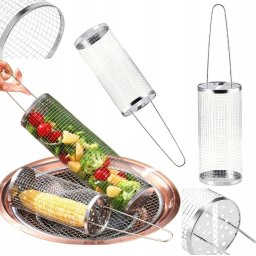 Rozsdamentes acél grillkosár 37 x 9 cm