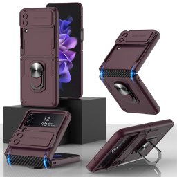 GKK RING Védőburkolat tartóval Samsung Galaxy Z Flip 4 5G bordó