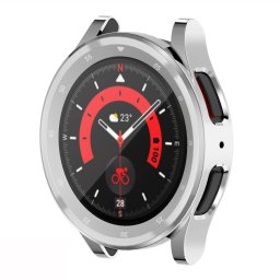 TPU TELJES BORÍTÁS Samsung Galaxy Watch 5 Pro telefonhoz készült 45 mm-es ezüst borítás