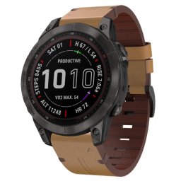 LEATHER Bőr szíj Garmin Fenix 7 / 7 Solar / 7 Sapphire világosbarna