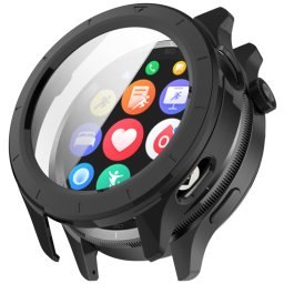 PC FULL COVER Műanyag borítás üveggel a Xiaomi Watch S4 fekete
