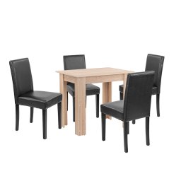 Leon 4+1 étkező garnitúra sonoma tölgy-fekete