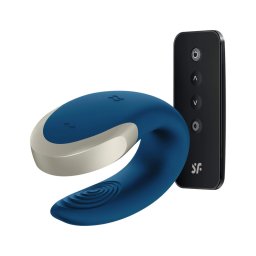 Satisfyer Double Love - App-vezérelt párvibrátor (kék)