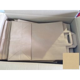 Papír tasak szalagfüles 180+80x220mm natúr, 80g/m2, 250 db/karton, 25 db/hajtás