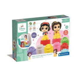 Disney Hercegnők Clemmy Snow White and Belle építőkocka szett könyvvel Clementoni