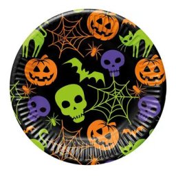 Halloween Happy papírtányér 8 db-os 23 cm FSC