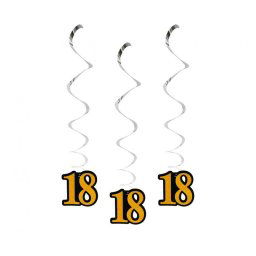Happy Birthday 18 B&C szalag dekoráció 3 db-os szett