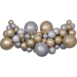 Színes Silver-Gold léggömb, lufi girland szett 65 db-os