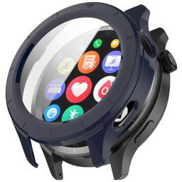 PC FULL COVER Műanyag borítás üveggel a Xiaomi Watch S4 sötétkékhez