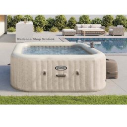 Intex Bubble Chevron Deluxe PureSpa 4 személyes fűthető MINI masszázsmedence sóbontóval és WIFI vezérléssel 28446 NP