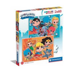 DC Super Hero Mini Friends 2x60 db-os puzzle Clementoni