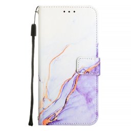 ART MARBLE Pénztárcahuzat a Samsung-hoz Galaxy Xcover 5 WHITE PURPLE
