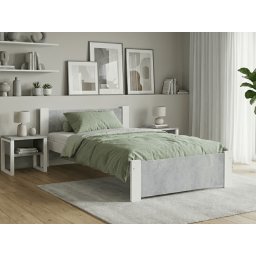 IKAROS ágy 90 x 200 cm, beton/fehér Ágyrács: Lamellás ágyrács, Matrac: Sommera 18 cm matrac