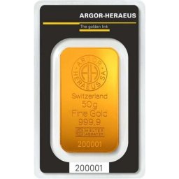 Argor Heraeus (verve/öntve) 50g - Befektetési aranytömb