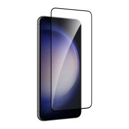 Puro Frame edzett üveg kijelzővédő fekete szegéllyel Samsung Galaxy S24/S25