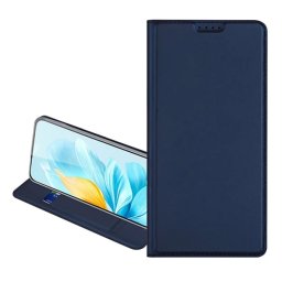 DUX DUCIS SKIN PRO tok álló, bőr hatású (FLIP, oldalra nyíló, kártyazseb, asztali tartó) SÖTÉTKÉK Honor Magic7 Pro