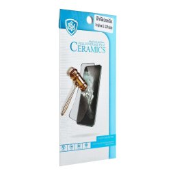 Samsung Galaxy A35 / A55 előlapi hibrid üvegfólia, kerámia/üveg, oleofób réteg, edzett, fekete keret, SM-A356, SM-A556, 5D Full Glue Ceramic Glass