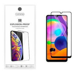 Samsung Galaxy A31 előlapi üvegfólia, 0,3mm, fekete, SM-A315, Letang
