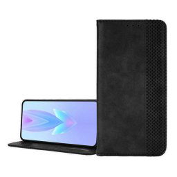 Tok álló, bőr hatású (FLIP, oldalra nyíló, asztali tartó, mozaik) FEKETE Infinix Hot 50 Pro 4G (X6881)