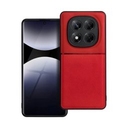 Szilikon telefonvédő (ütésállóság, mágneses, bőr hatású hátlap, csíkos) PIROS Xiaomi Redmi Note 14 Pro 5G