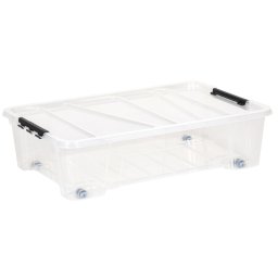 Dea Home Jolly ágy alatti tárolódoboz fedéllel 25 literes - átlátszó