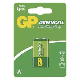 Egyszer használatos cink-klorid elem, klasszikus, 9V, 9V, GP, buborékcsomagolás, 1 db, Greencell