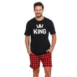King rövid férfi pizsama, fekete