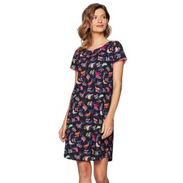 Samanta női luxushálóing, kék, madaras